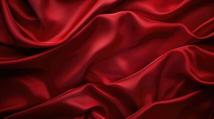 Fototapeta premium Red silk background. Dark toned with vignette