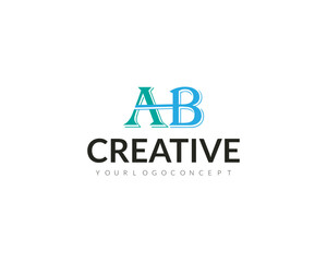 Letter AB logo design vector illustration.