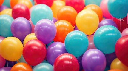 Fototapeta na wymiar balloons of many vibrant colors generative ai