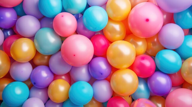 balloons of many vibrant colors generative ai © ThisDesign
