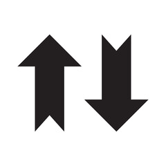 Up And Down Bookmark Arrows Silhouette Icon, two-way direction symbols. Isolated on a white background.