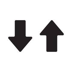 up and down arrows icon vector, Rounded mini arrows, up-down icon. A small two-way black direction symbol. © Charles stockio