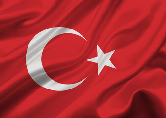 Turkey flag waving in the wind.