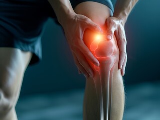 Knee pain concept.