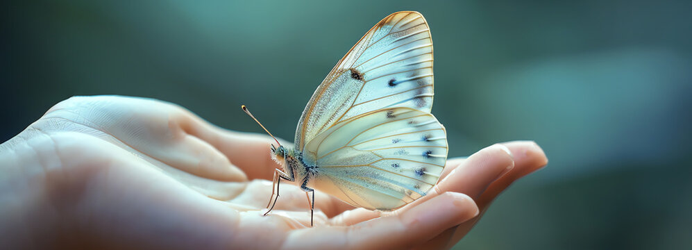 butterfly in the hand, AI generated