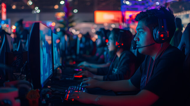World Region Gaming Expo, Gaming Industry Event, or Gaming Competition Amusement, with Many Live-Action Players. Hand-Edited | TAGS: Event photography, gaming, gaming expo, gaming industry event