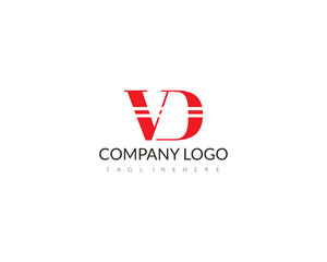 VD, DV, Abstract initial monogram vector letter alphabet logo design template