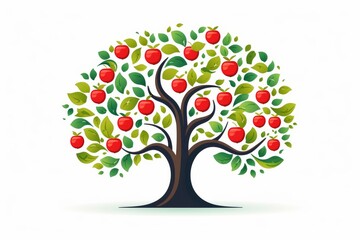 Fruit tree icon logo on white background - obrazy, fototapety, plakaty
