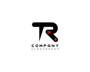 Simple TR or RT initial letter logo design vector.