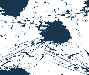 Blots orang vector seamless pattern. Ink illustration. Black and White ink splashes. Grunge splatters. Ink spots seamless. Abstract background. Grunge text banner scattered splashes of paint drips.