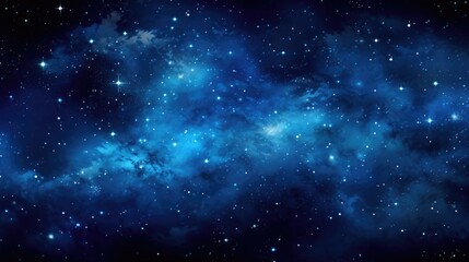 Starry Night Sky - Abstract Astronomy Background with Bright Blue and Black colours