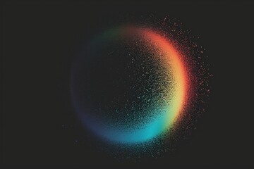Ethereal Spherescape: Faded Multicolored Spheres on a Gritty Black Canvas with Grainy Textures
