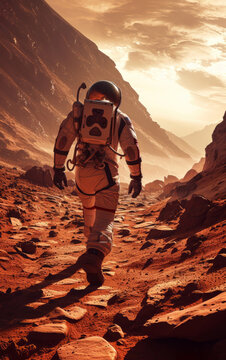 Mars Exploration - Astronaut's Red Planet Adventure - made with Generative AI - made with Generative AI