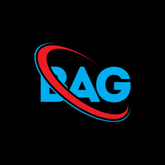 BAG logo. BAG letter. BAG letter logo design. Intitials BAG logo linked with circle and uppercase monogram logo. BAG typography for technology, business and real estate brand.
