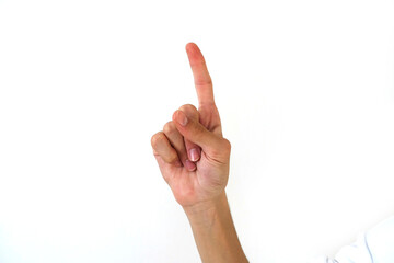 hand gesture with index finger open,