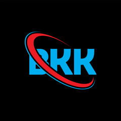 Fototapeta na wymiar BKK logo. BKK letter. BKK letter logo design. Initials BKK logo linked with circle and uppercase monogram logo. BKK typography for technology, business and real estate brand.