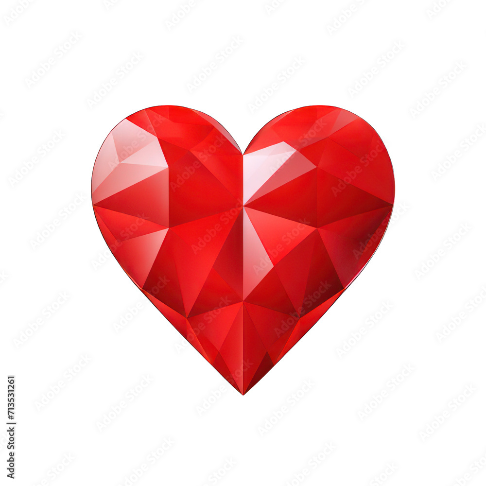 Aufkleber red heart icon isolated on white created with generative ai