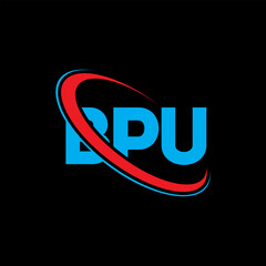 BPU logo. BPU letter. BPU letter logo design. Initials BPU logo linked with circle and uppercase monogram logo. BPU typography for technology, business and real estate brand.