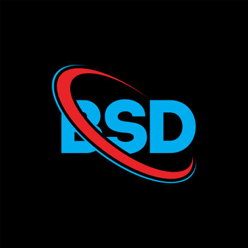 BSD logo. BSD letter. BSD letter logo design. Initials BSD logo linked with circle and uppercase monogram logo. BSD typography for technology, business and real estate brand.