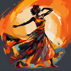 africans girl is dansing vector ilustration