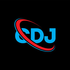 CDJ logo. CDJ letter. CDJ letter logo design. Initials CDJ logo linked with circle and uppercase monogram logo. CDJ typography for technology, business and real estate brand.