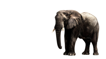 Majestic Elephant Standing in Front of White Background