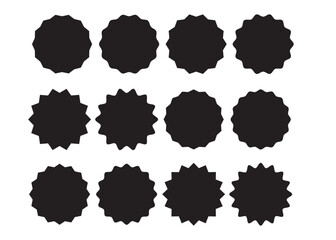 starburst vector set, Set of black price sticker, sale or discount sticker, sunburst badges icon. Special offer price tag. Red starburst promotional badge set, shopping labels