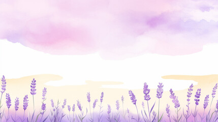 Lavender, cartoon drawing, Water color style, AI Generated