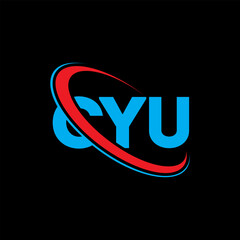 Fototapeta na wymiar CYU logo. CYU letter. CYU letter logo design. Initials CYU logo linked with circle and uppercase monogram logo. CYU typography for technology, business and real estate brand.