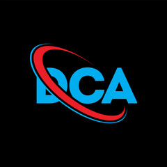 Fototapeta premium DCA logo. DCA letter. DCA letter logo design. Intitials DCA logo linked with circle and uppercase monogram logo. DCA typography for technology, business and real estate brand.