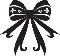 Velvet Elegance Gift Bow Vector Symbol Celestial Serenity Tied Gift Emblem