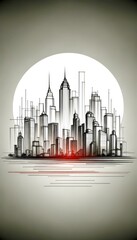 Modern City Skyline Illustration, Urban Architecture Concept