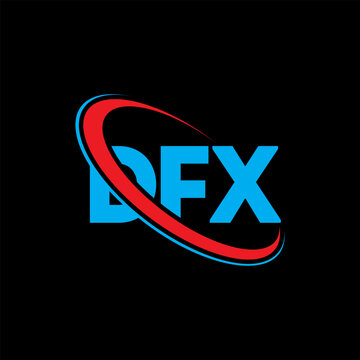 DFX logo. DFX letter. DFX letter logo design. Initials DFX logo linked with circle and uppercase monogram logo. DFX typography for technology, business and real estate brand.