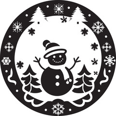 Starlit Splendor Christmas Element Design Evergreen Euphoria Decorative Emblem Icon