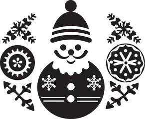 Caroling Cascades Vector Christmas Emblem Sparkling Snowflakes Festive Icon Design