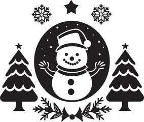 Twinkling Trimmings Christmas Card Element Festive Frosting Vector Emblem Design