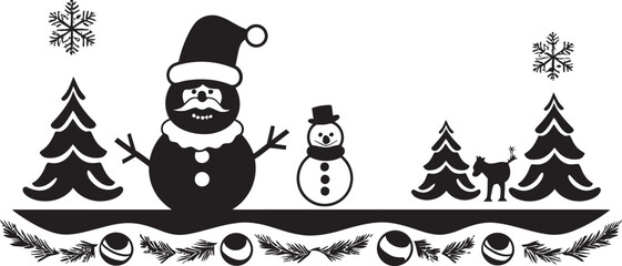 Snowy Splendor Vector Emblem Symphony Candy Cane Crescendo Decorative Icon Design