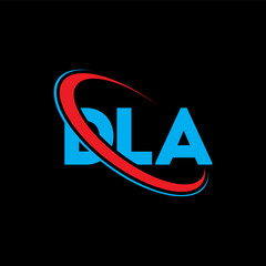 DLA logo. DLA letter. DLA letter logo design. Initials DLA logo linked with circle and uppercase monogram logo. DLA typography for technology, business and real estate brand.