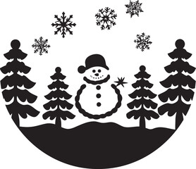 Yuletide Yearnings Christmas Card Element Caroling Cascades Vector Emblem Symphony