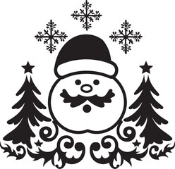 Snowfall Serenity Vector Decorative Icon Glistening Garland Emblematic Christmas Symphony