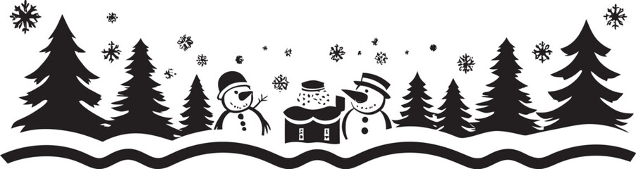 Peppermint Pleasantries Christmas Card Element Snowfall Serenity Vector Decorative Icon