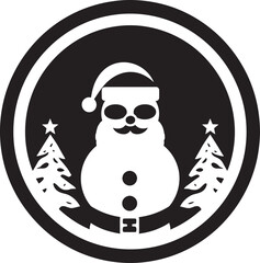 Yule Log Lullaby Christmas Symphony Emblem Ornamental Overlays Decorative Element Logo