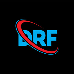 DRF logo. DRF letter. DRF letter logo design. Initials DRF logo linked with circle and uppercase monogram logo. DRF typography for technology, business and real estate brand.