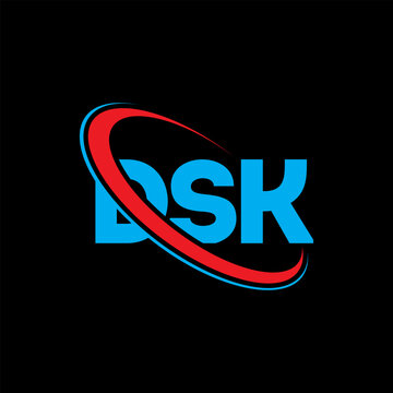 DSK logo. DSK letter. DSK letter logo design. Initials DSK logo linked with circle and uppercase monogram logo. DSK typography for technology, business and real estate brand.