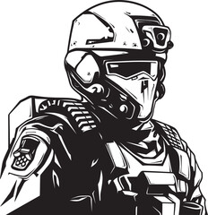 Electric Warlord Techno Tactical Insignia Biohazard Battalion Quantum Quasar Soldier Vector