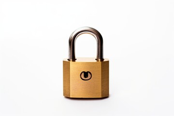 Unlocked Chrome Lock Concept Close-Up on White Background for Business Security