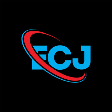 ECJ logo. ECJ letter. ECJ letter logo design. Intitials ECJ logo linked with circle and uppercase monogram logo. ECJ typography for technology, business and real estate brand.