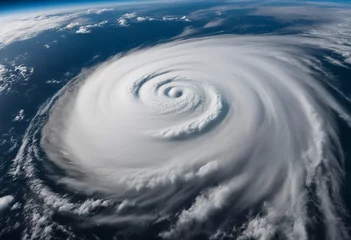 Schilderijen op glas Hurricane Florence over Atlantics Satellite view Super typhoon over the ocean The eye of the hurrica © ArtisticLens