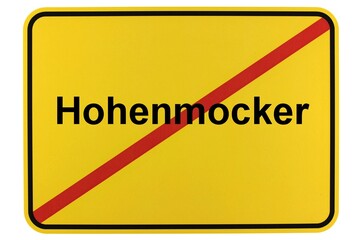 Illustration eines Ortsschildes der Gemeinde Hohenmocker in Mecklenburg-Vorpommern