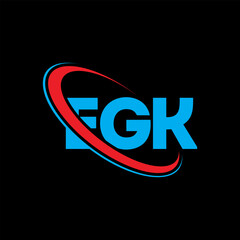 EGK logo. EGK letter. EGK letter logo design. Initials EGK logo linked with circle and uppercase monogram logo. EGK typography for technology, business and real estate brand.